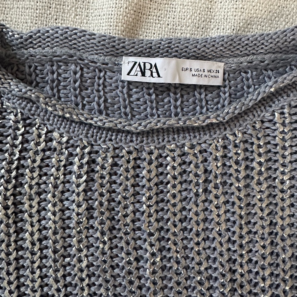 Zara metallic crop sweater